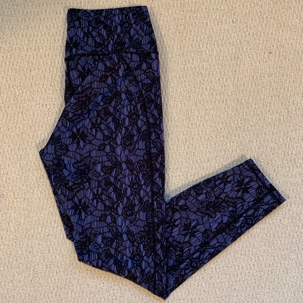 Fabletics Blue and Black Patterned Leggings